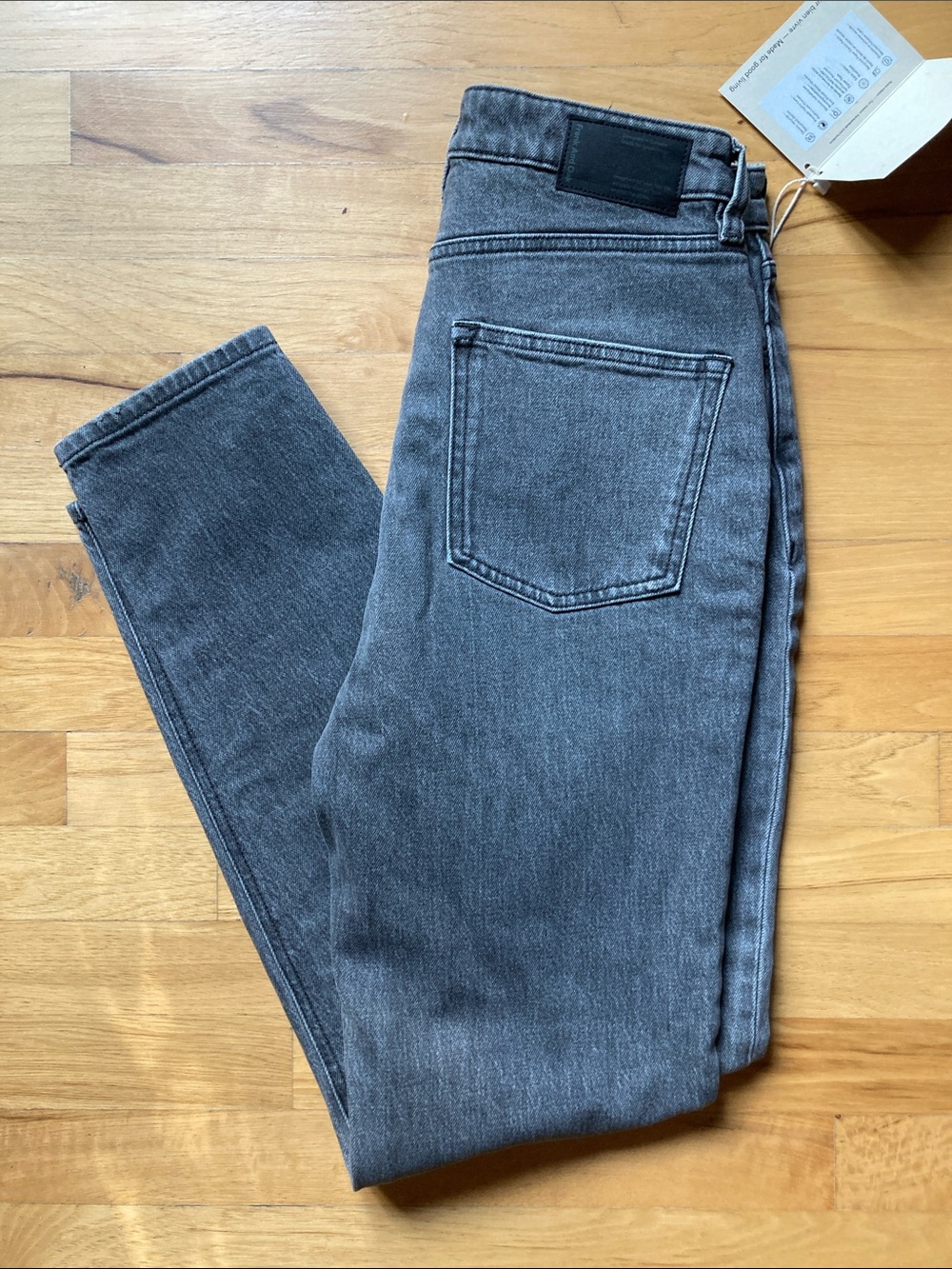 Frank & Oak High-Rise Slim Jeans in Washed Gray